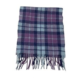 LOCHMERE Cashmere Plaid Scarf Purple Blue